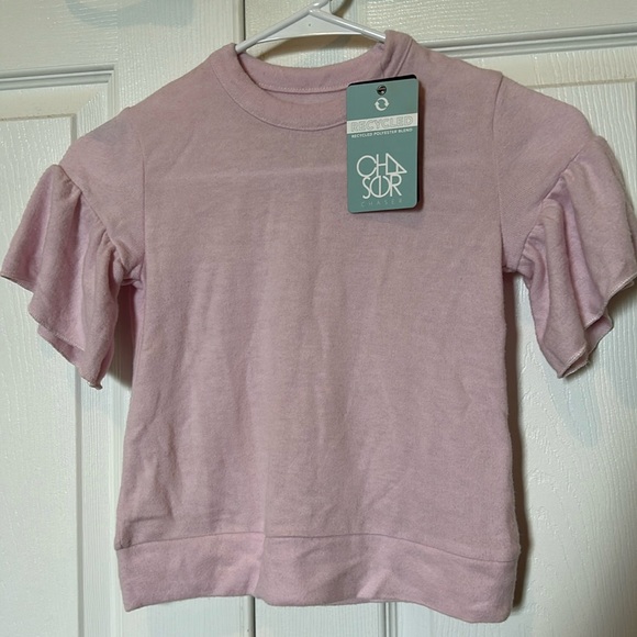 NWT, Chaser, Girls, Cozy Knit Peplum Sleeve Top - Picture 3 of 8